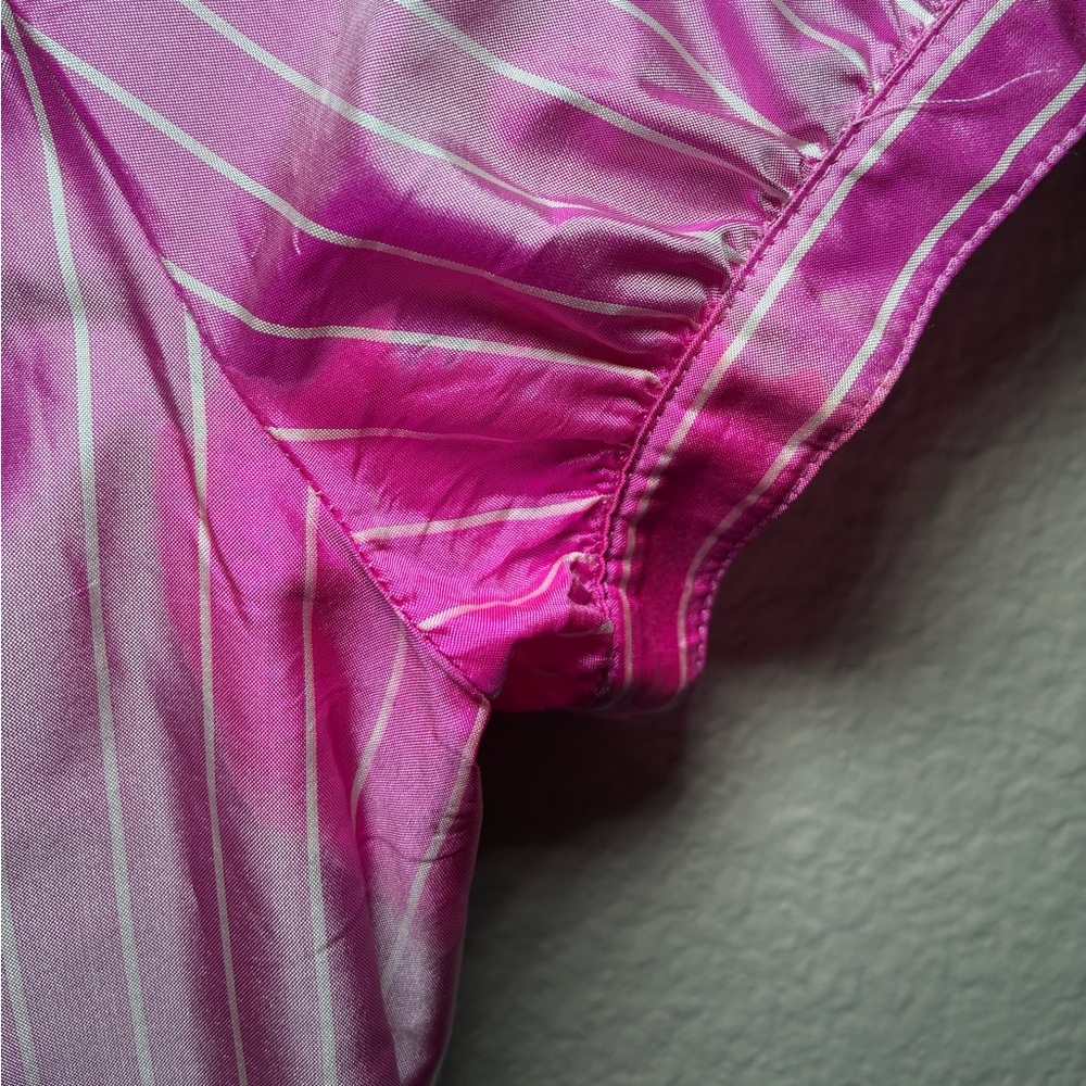 Women’s size 8 black Label Ralph Lauren pink & white striped silk cap sleeve - Picture 7 of 9